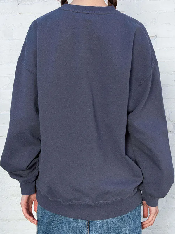 Sudadera con cuello redondo y estampado liso