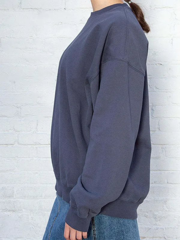 Sudadera con cuello redondo y estampado liso