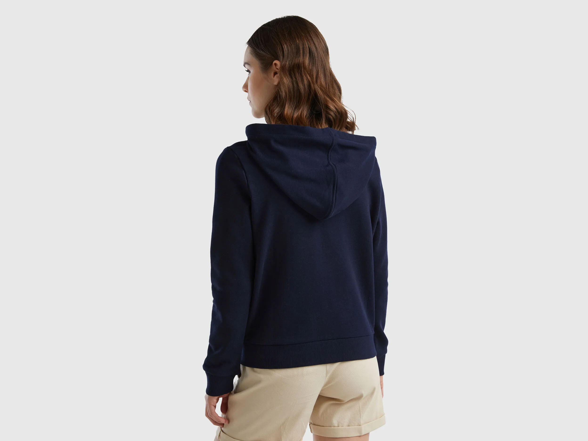 Sudadera de 100 % algodón con cremallera y capucha