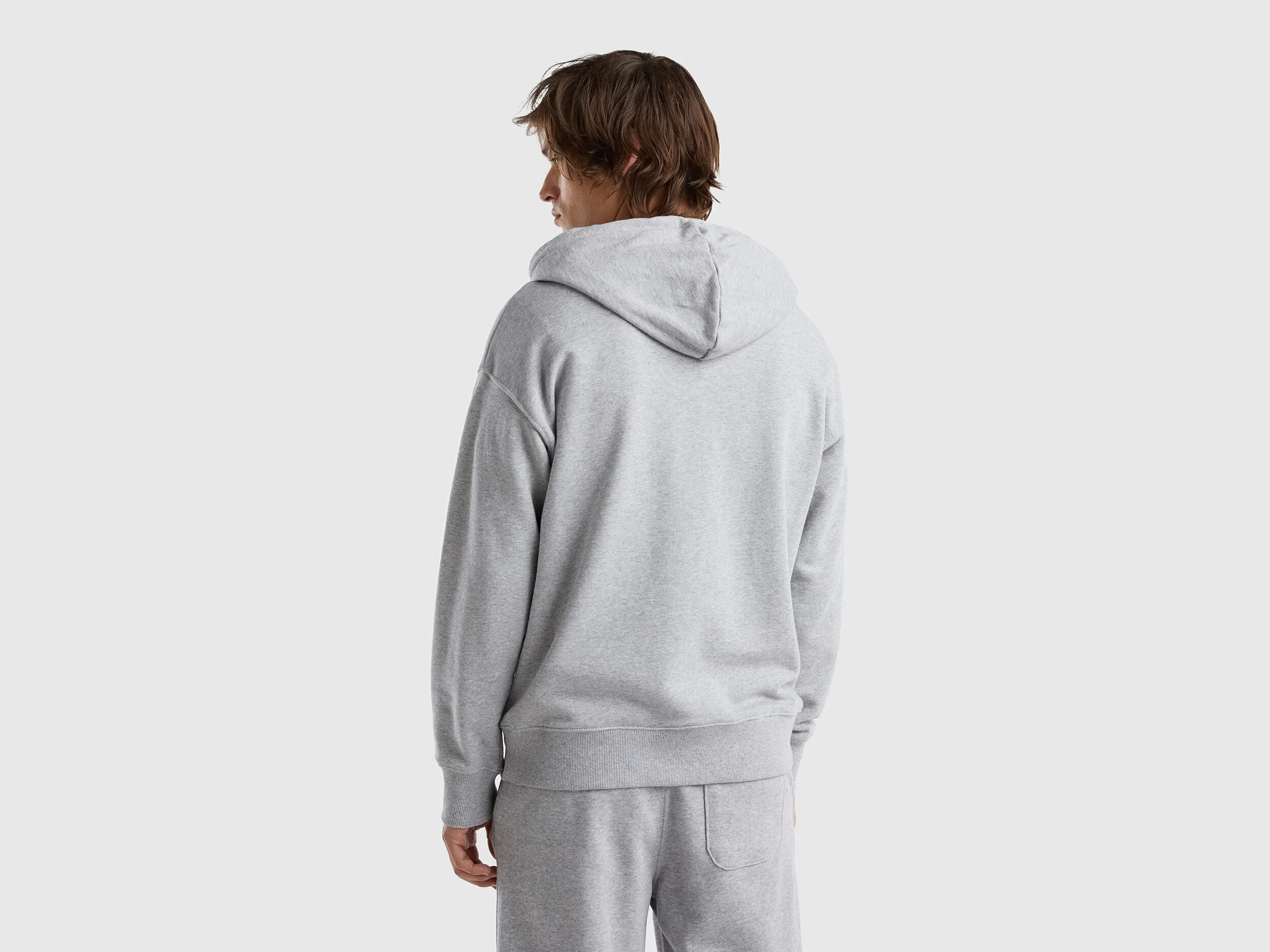 Sudadera de algodón con cremallera y capucha