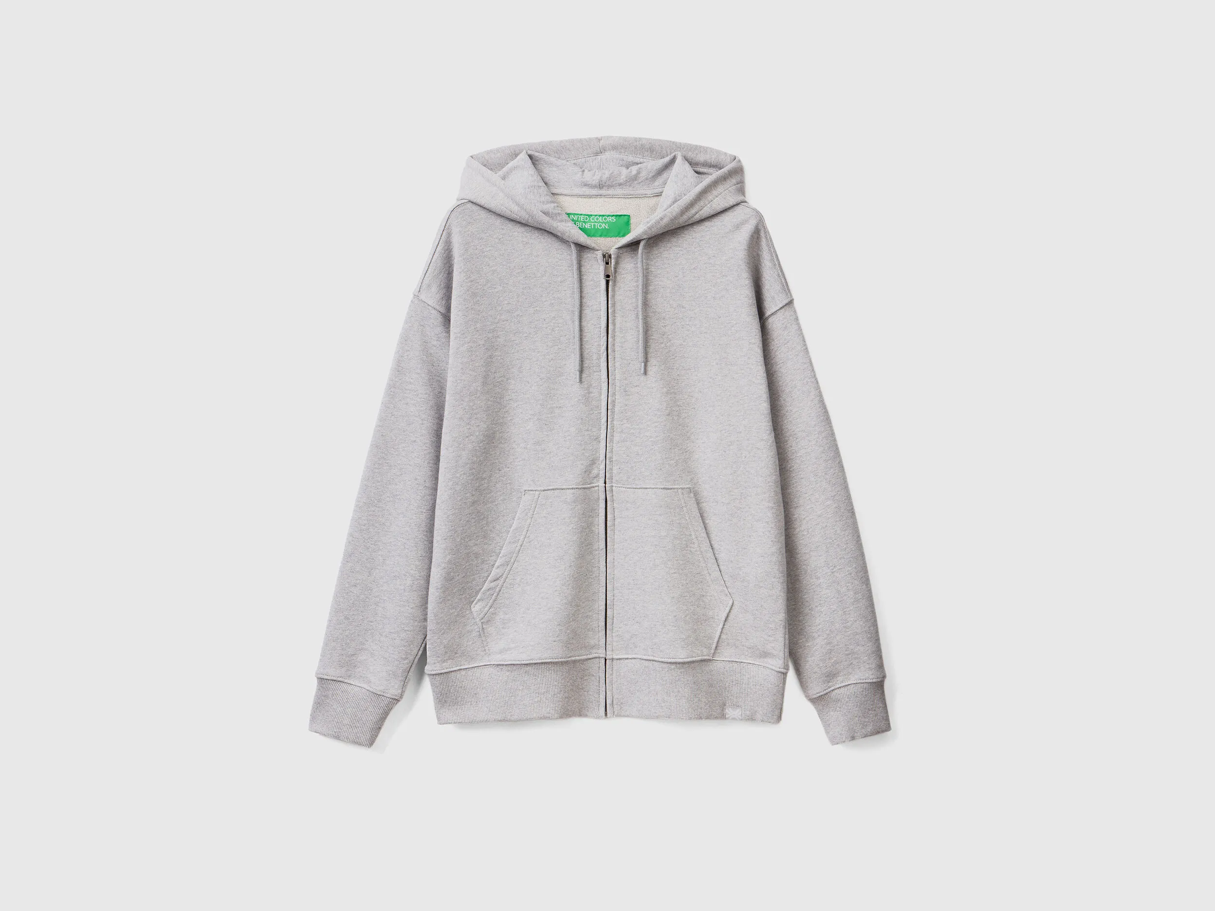 Sudadera de algodón con cremallera y capucha