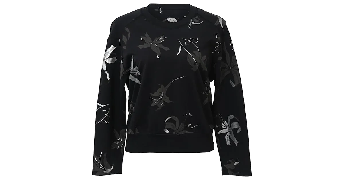 Sudadera estampada Dries Van Noten en algodón negro 