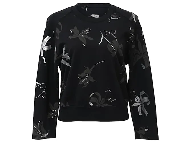 Sudadera estampada Dries Van Noten en algodón negro 