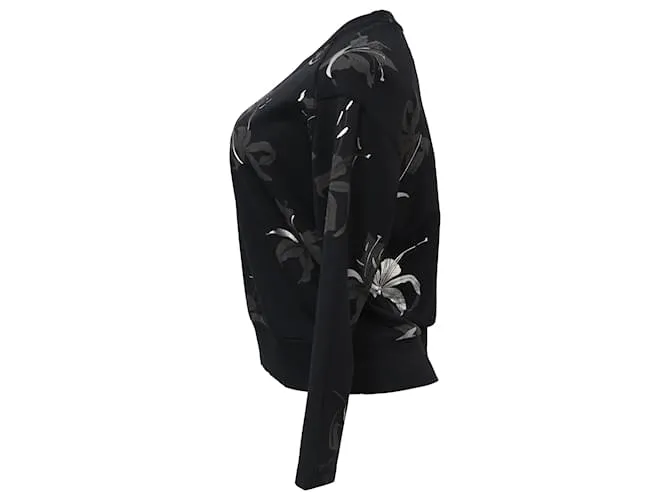 Sudadera estampada Dries Van Noten en algodón negro 