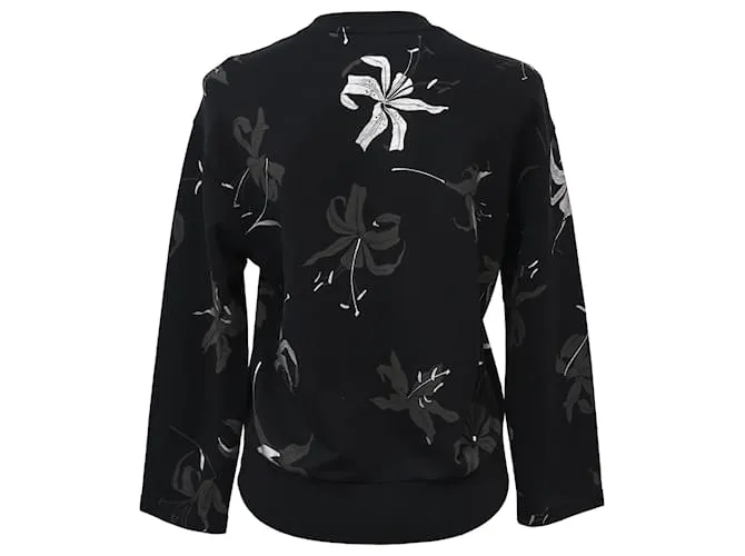 Sudadera estampada Dries Van Noten en algodón negro 