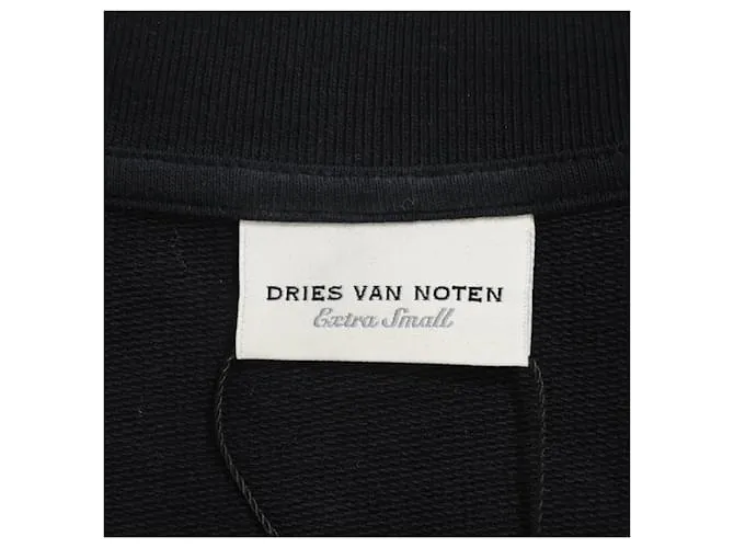 Sudadera estampada Dries Van Noten en algodón negro 