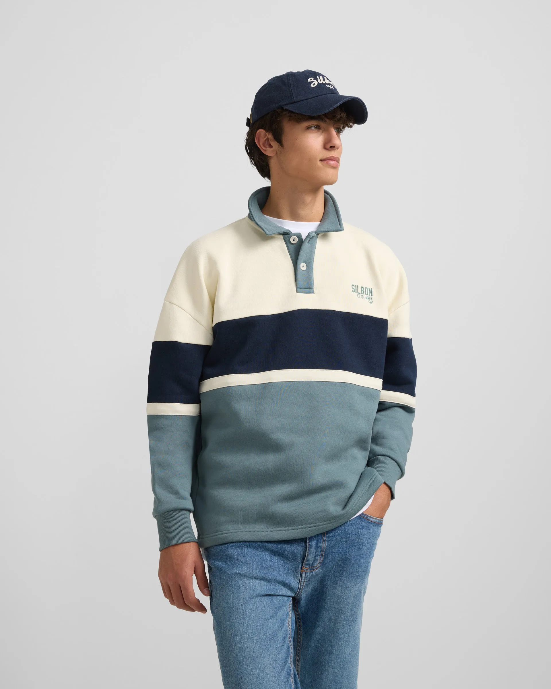 Sudadera special fit rayas multicolor verde