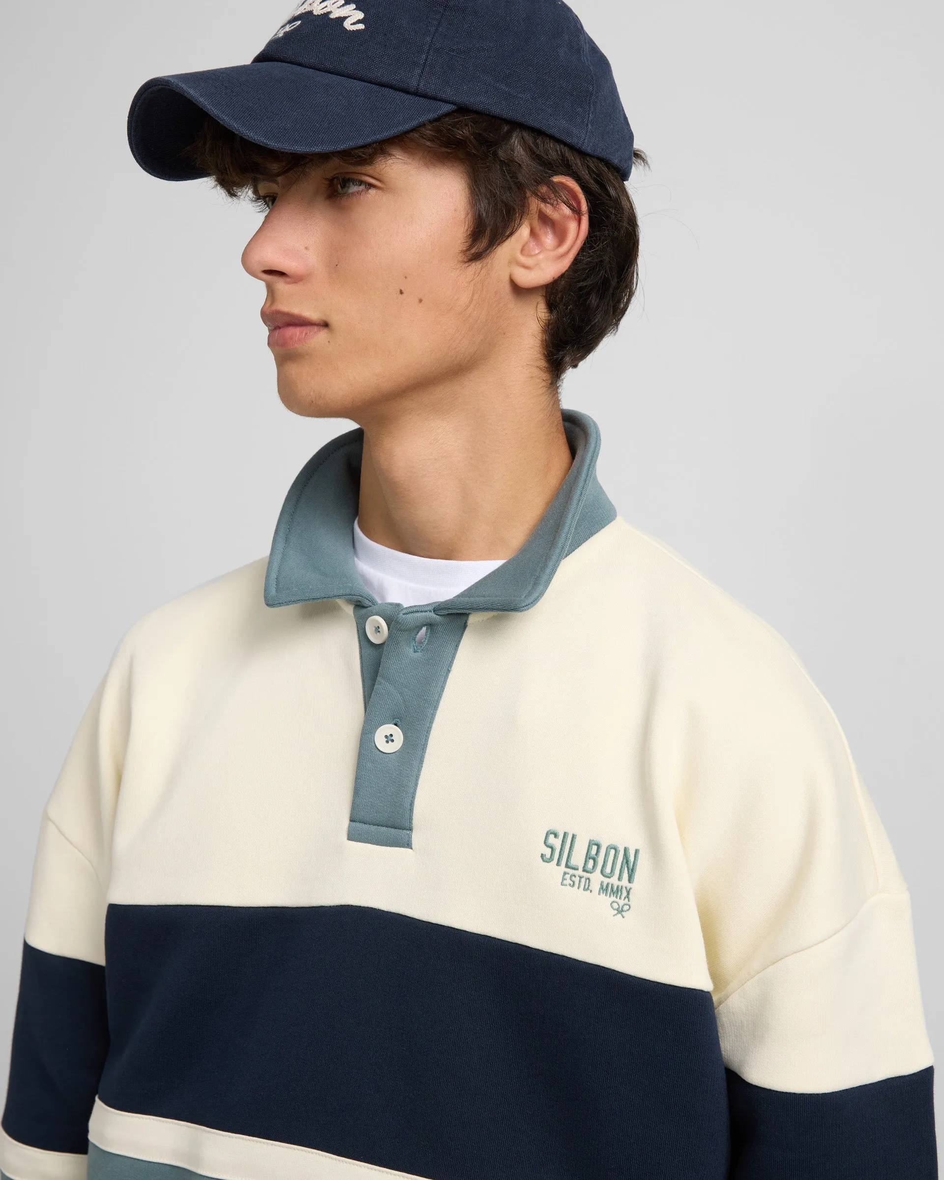 Sudadera special fit rayas multicolor verde