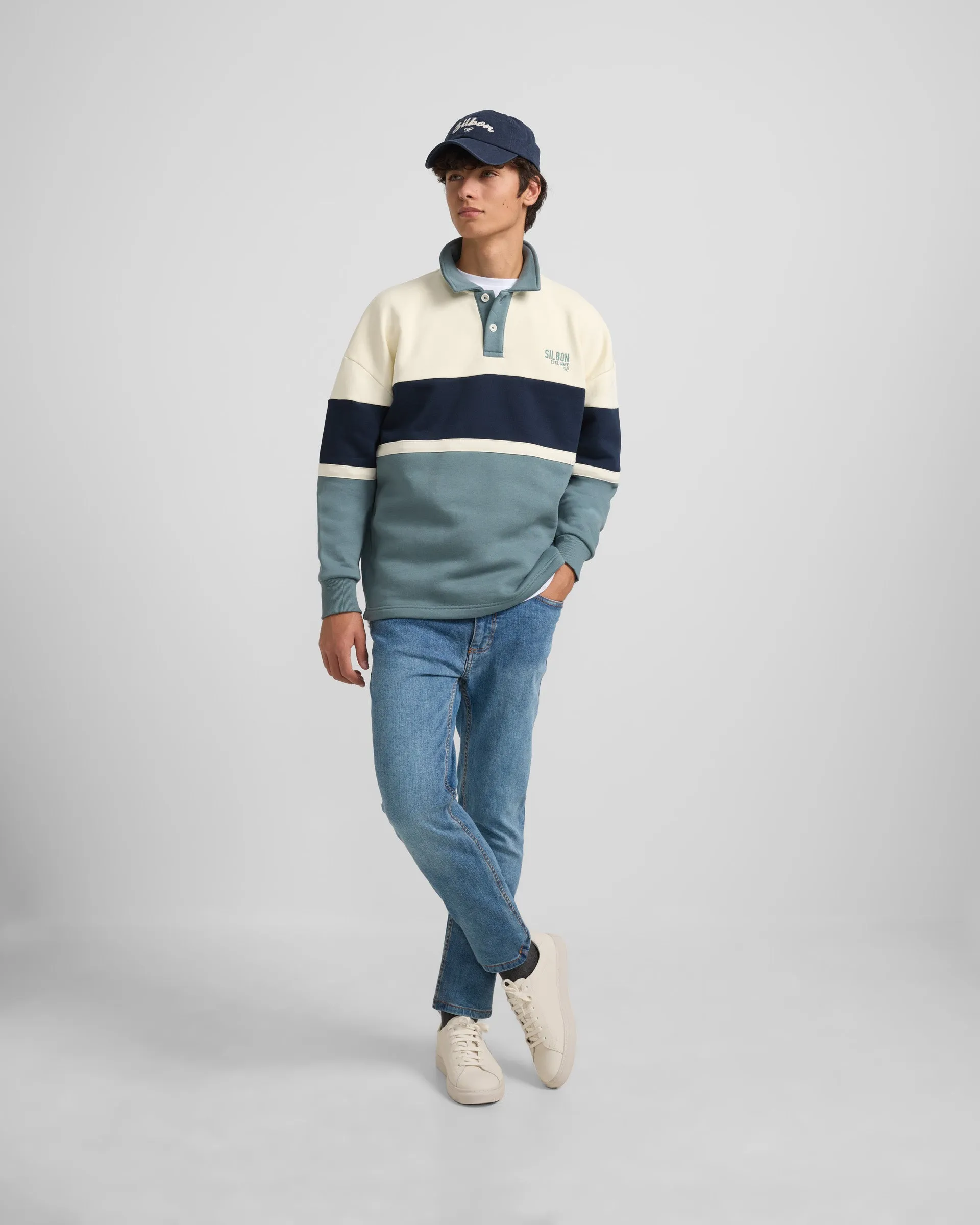 Sudadera special fit rayas multicolor verde