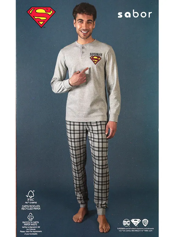 Superman Pijama largo de algodón interlock para niño
