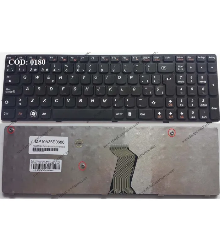 TECLADO LENOVO B570 B570A B570E B570G B575 V570 V570C Y570 Z570  SERIES MARCO 25012622 BK SP