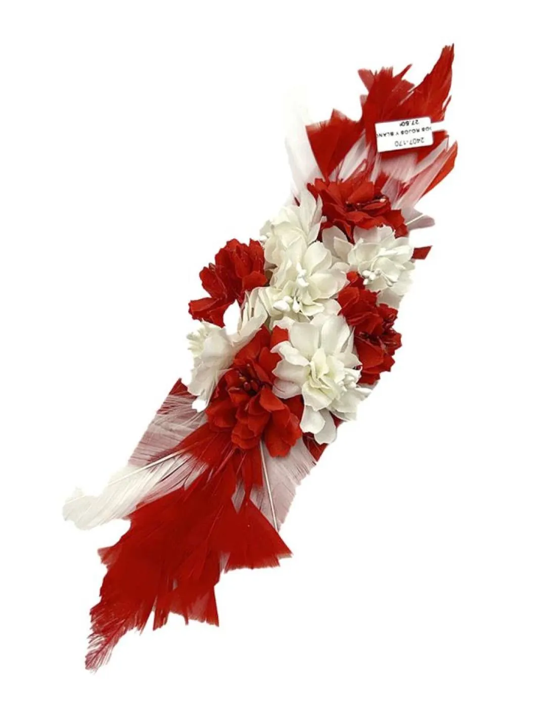 TOCADOS ROJOS Y BLANCOS APLIQUE BROCHE PARA BODAS Y EVENTOS