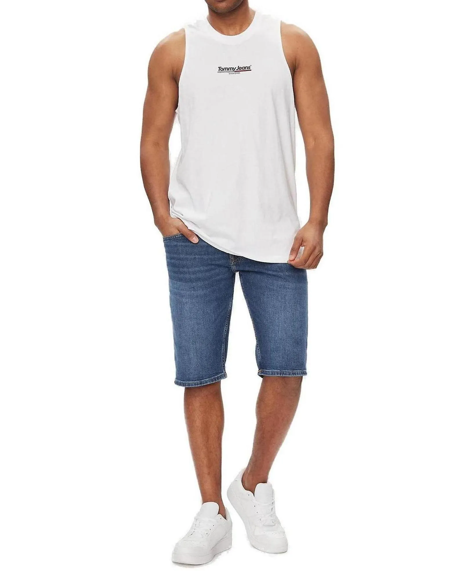Tommy Hilfiger Jeans Vaqueros lisos con cierre de cremallera y botones