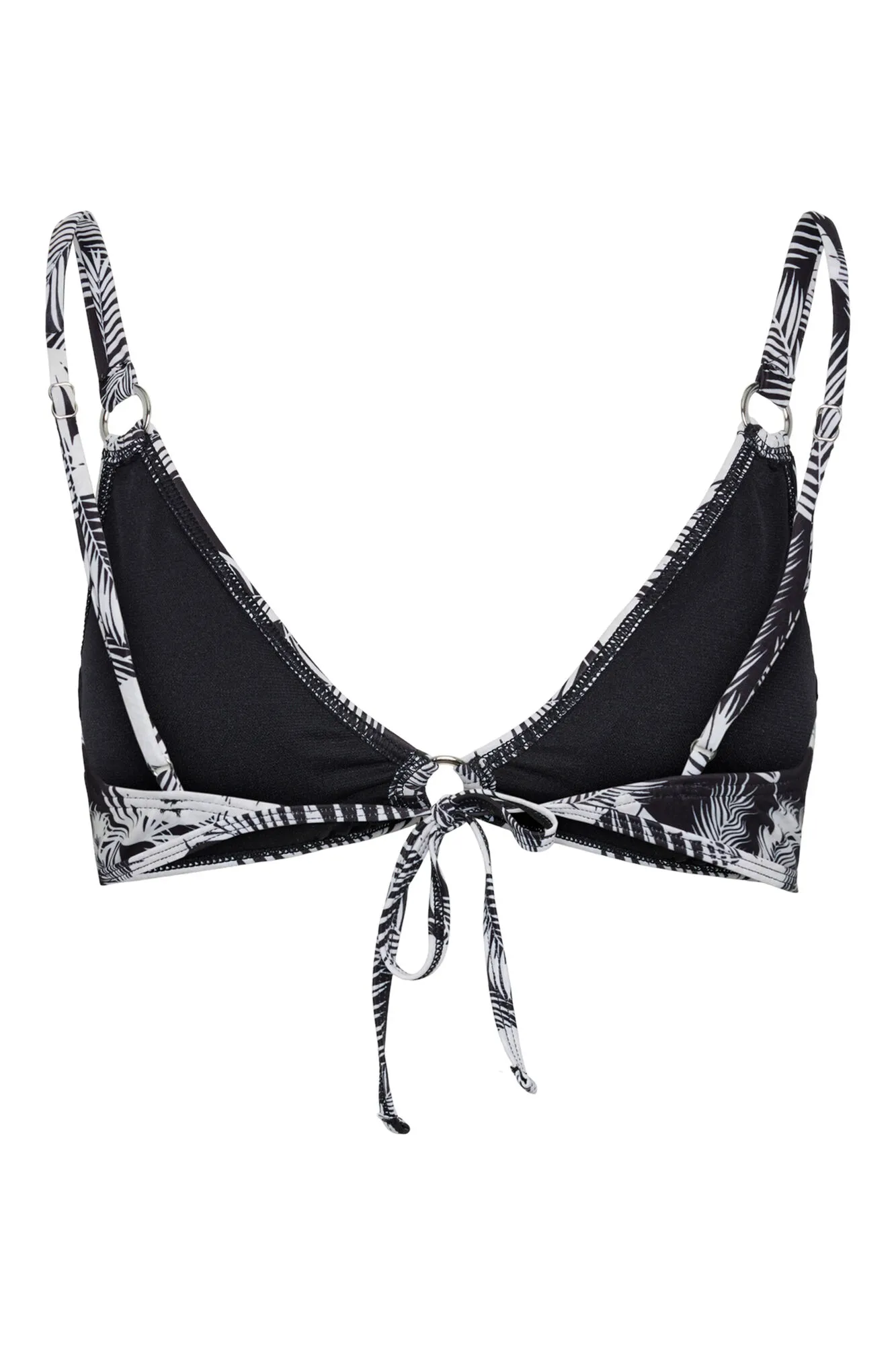 Top de bikini estampado con detalle aro en el escote