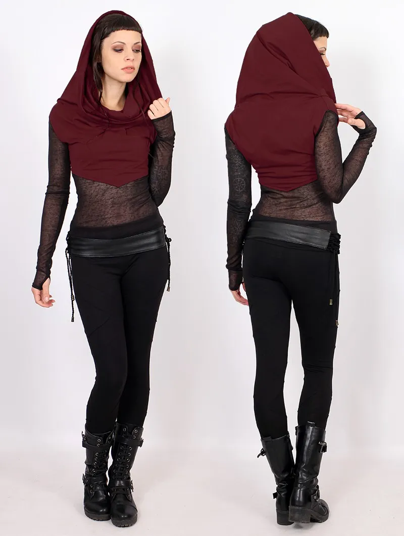 Top de manga larga con aplicaciones transparentes 