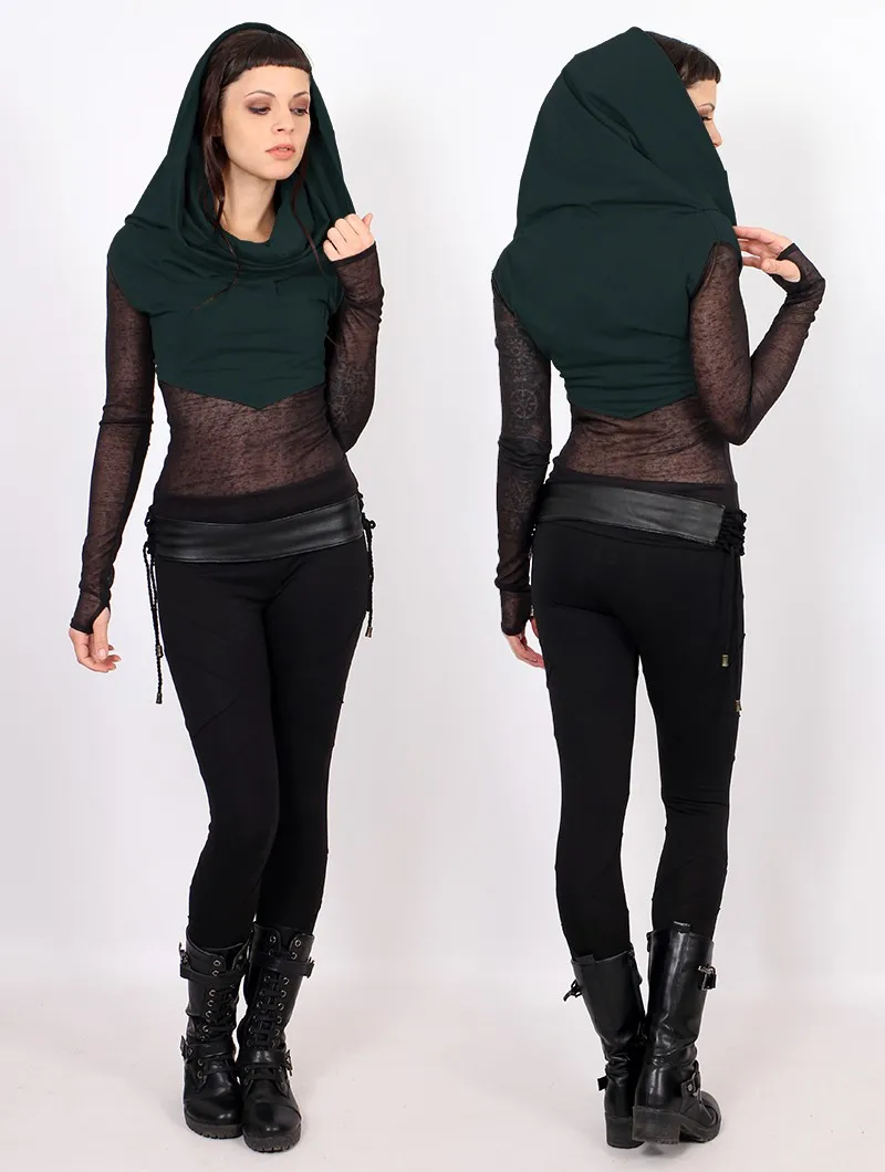 Top de manga larga con aplicaciones transparentes 