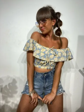 Top Floral ZAYIKA Celeste