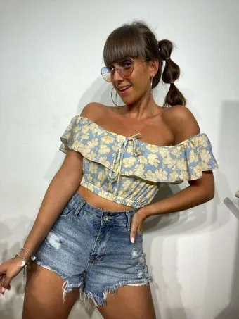 Top Floral ZAYIKA Celeste