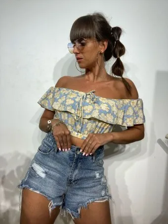 Top Floral ZAYIKA Celeste