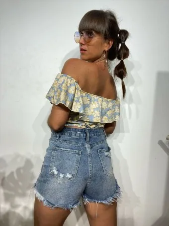 Top Floral ZAYIKA Celeste
