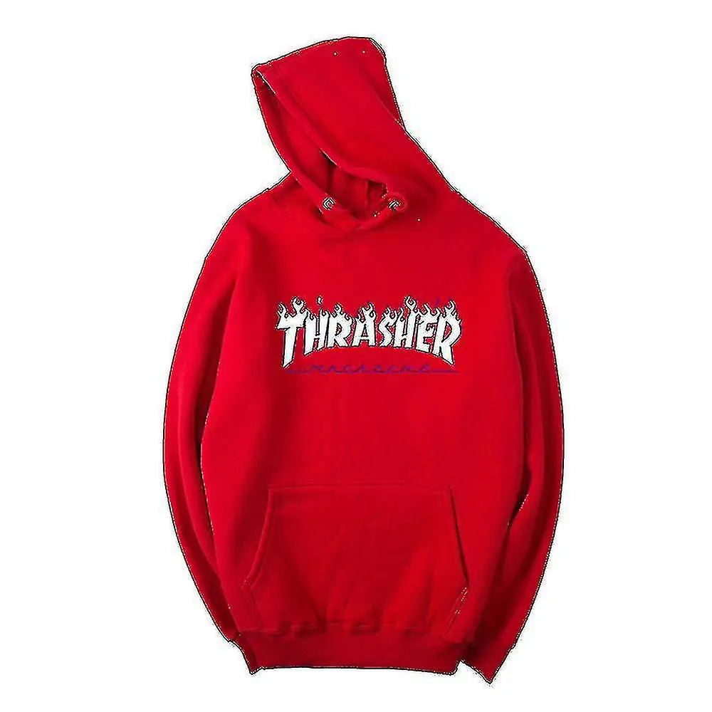 Unisex Thrasher Hoodie Carta Sudadera impresa Capucha de cuerda con bolsillo Z