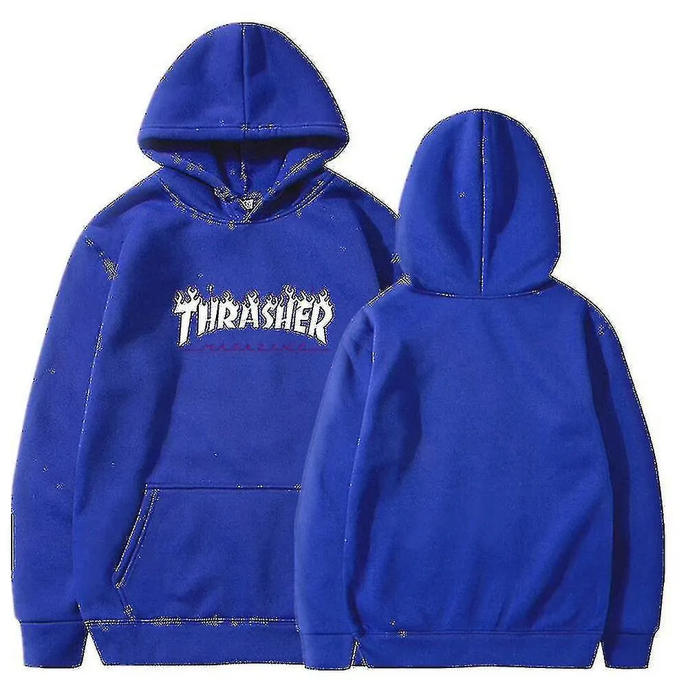 Unisex Thrasher Hoodie Carta Sudadera impresa Capucha de cuerda con bolsillo Z