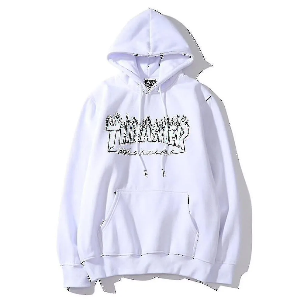 Unisex Thrasher Hoodie Carta Sudadera impresa Capucha de cuerda con bolsillo Z