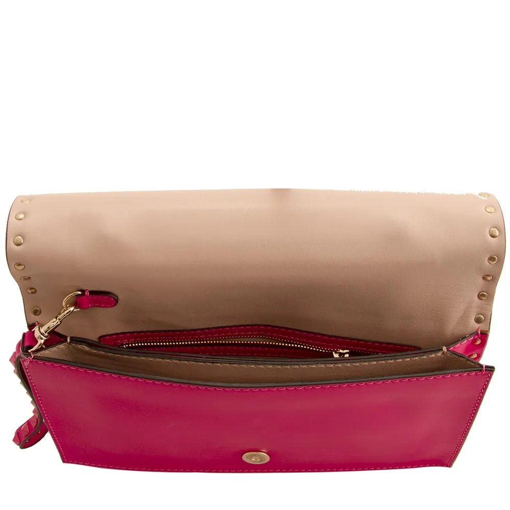 Valentino Clutch Rockstud Rosa