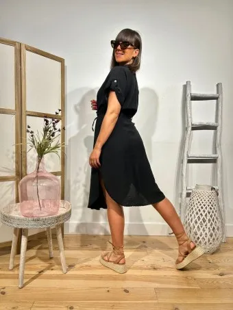 Vestido Camisero MOETYNA Negro