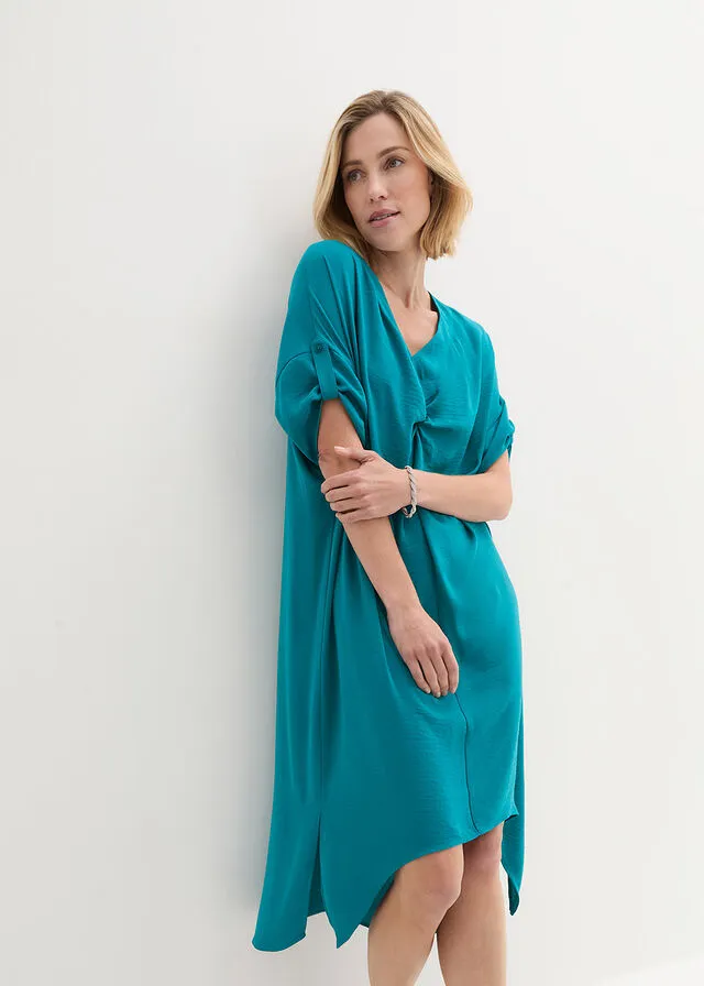 Vestido con detalle de nudo Azul verdoso