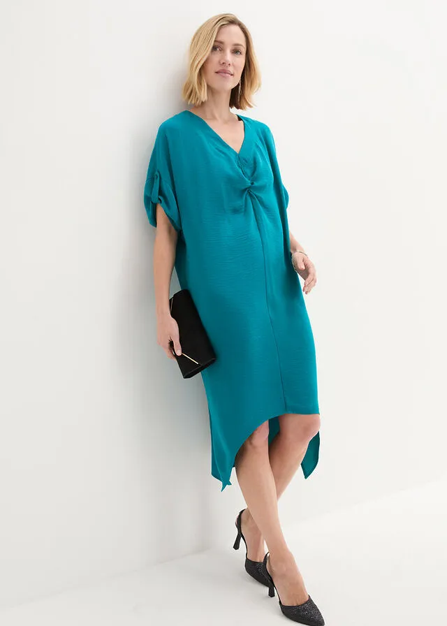 Vestido con detalle de nudo Azul verdoso