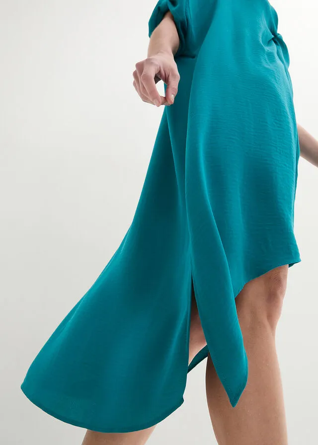 Vestido con detalle de nudo Azul verdoso