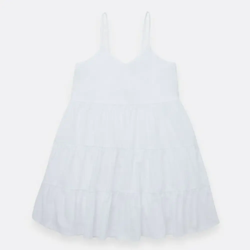 Vestido corto manga sisa con cargaderas
