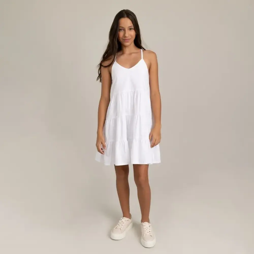 Vestido corto manga sisa con cargaderas