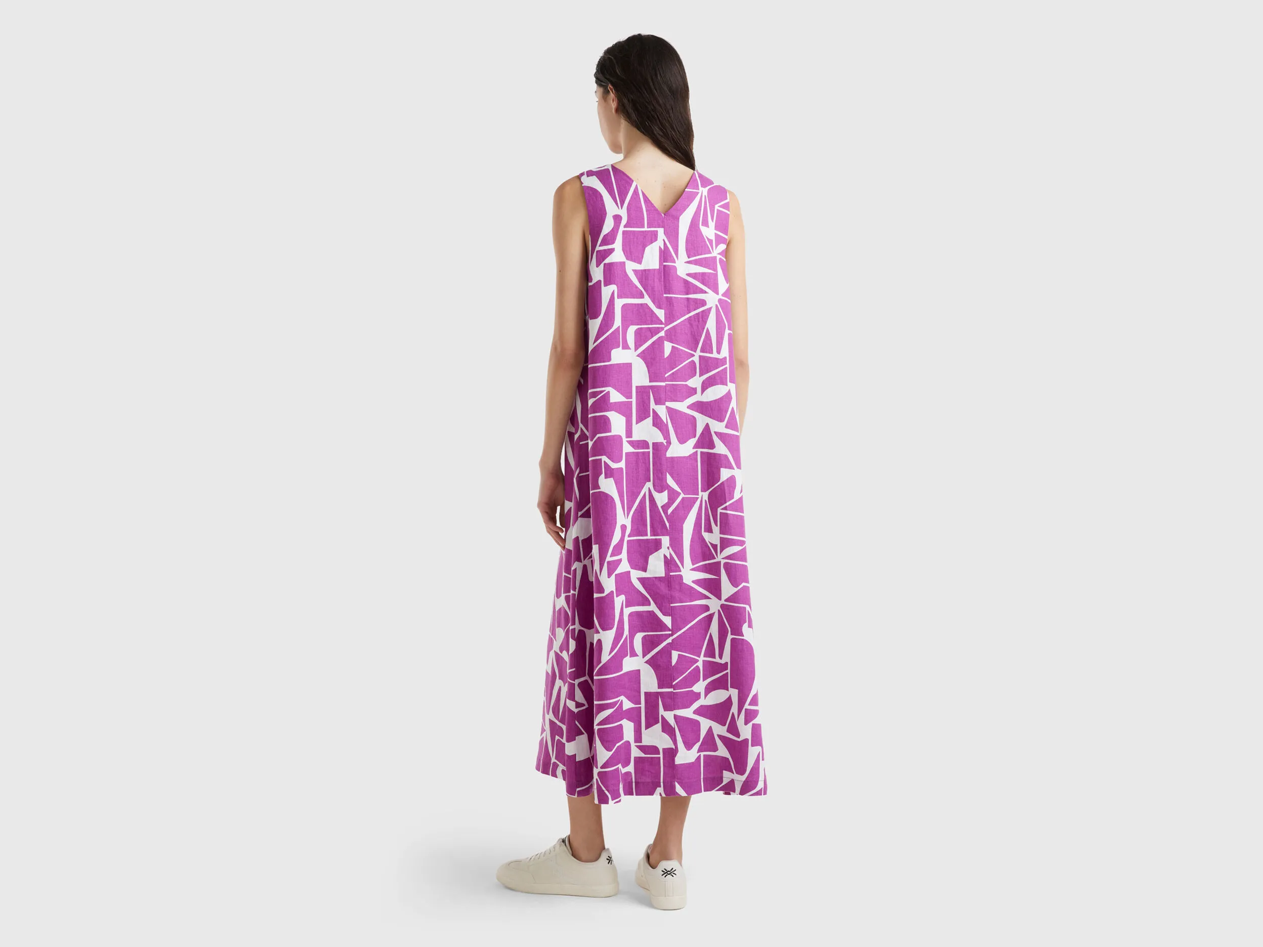 Vestido de lino estampado