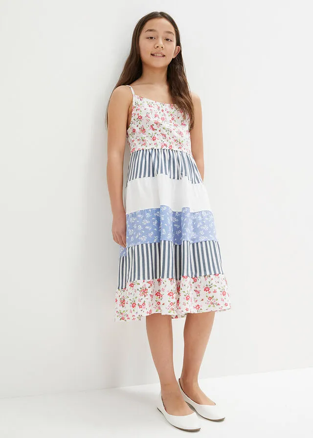 VESTIDO DE PUNTO BLANCO LANAAZUL INTERMEDIO ESTAMPADO