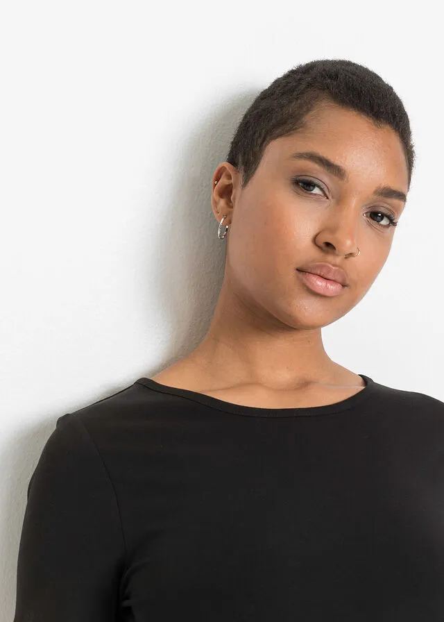 Vestido de punto con detalle de nudo Negro