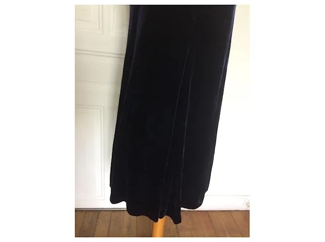 Vestido de terciopelo sin mangas de Max Mara Azul marino 