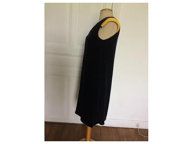 Vestido de terciopelo sin mangas de Max Mara Azul marino 
