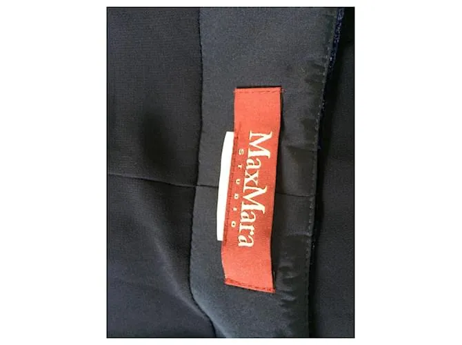 Vestido de terciopelo sin mangas de Max Mara Azul marino 