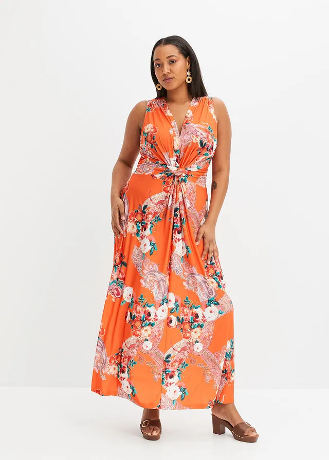 Vestido largo con detalle cruzado Rosa con estampado de flores