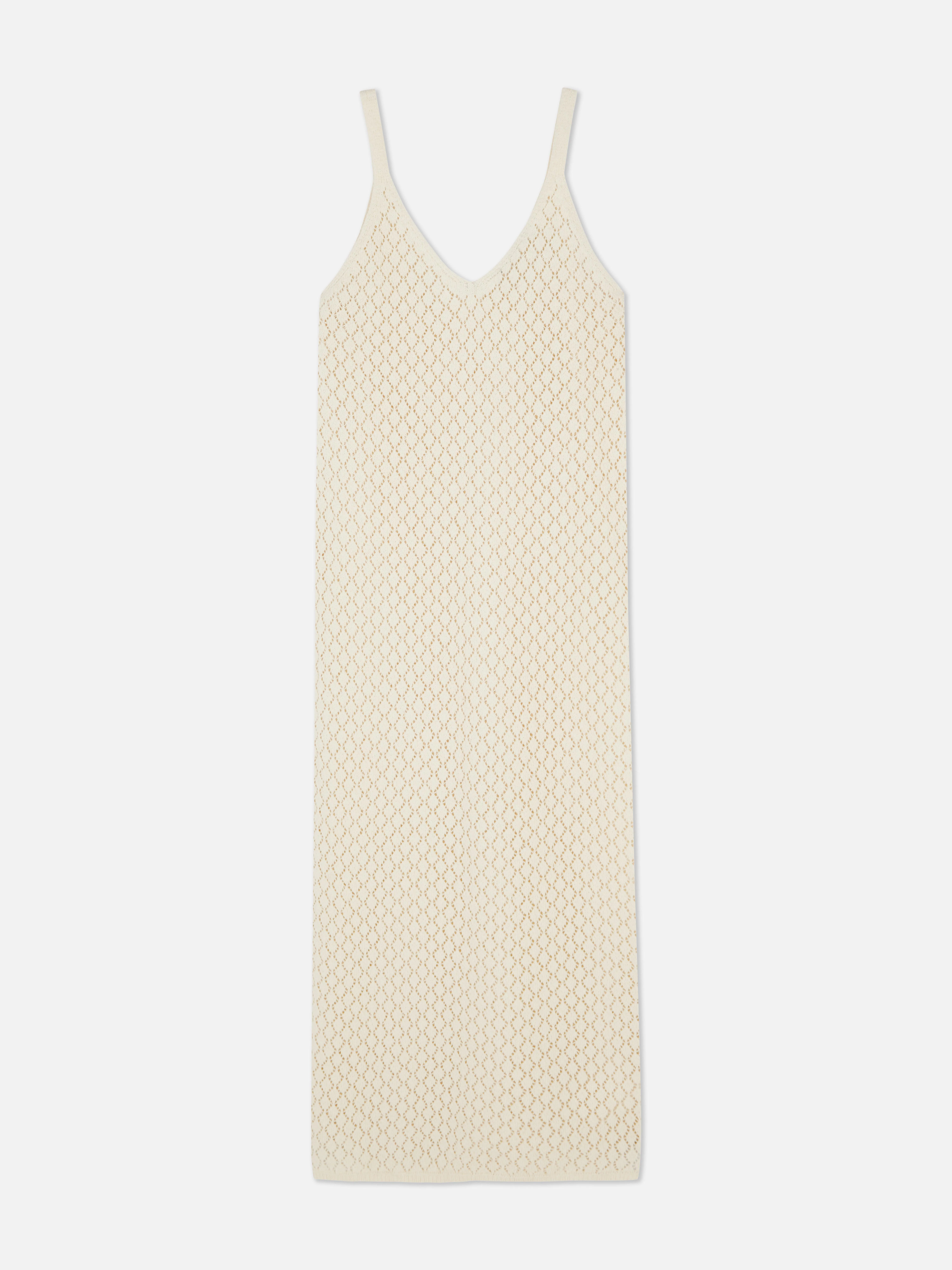 Vestido midi de punto pointelle