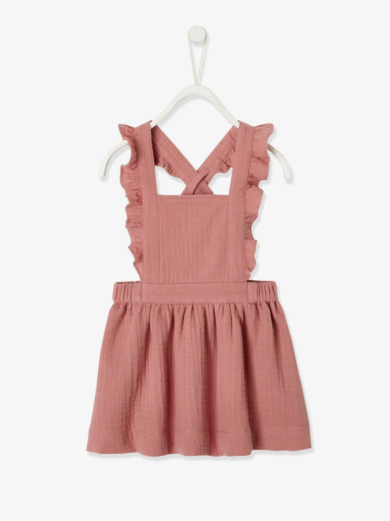 Vestido peto de gasa de algodón, para bebé