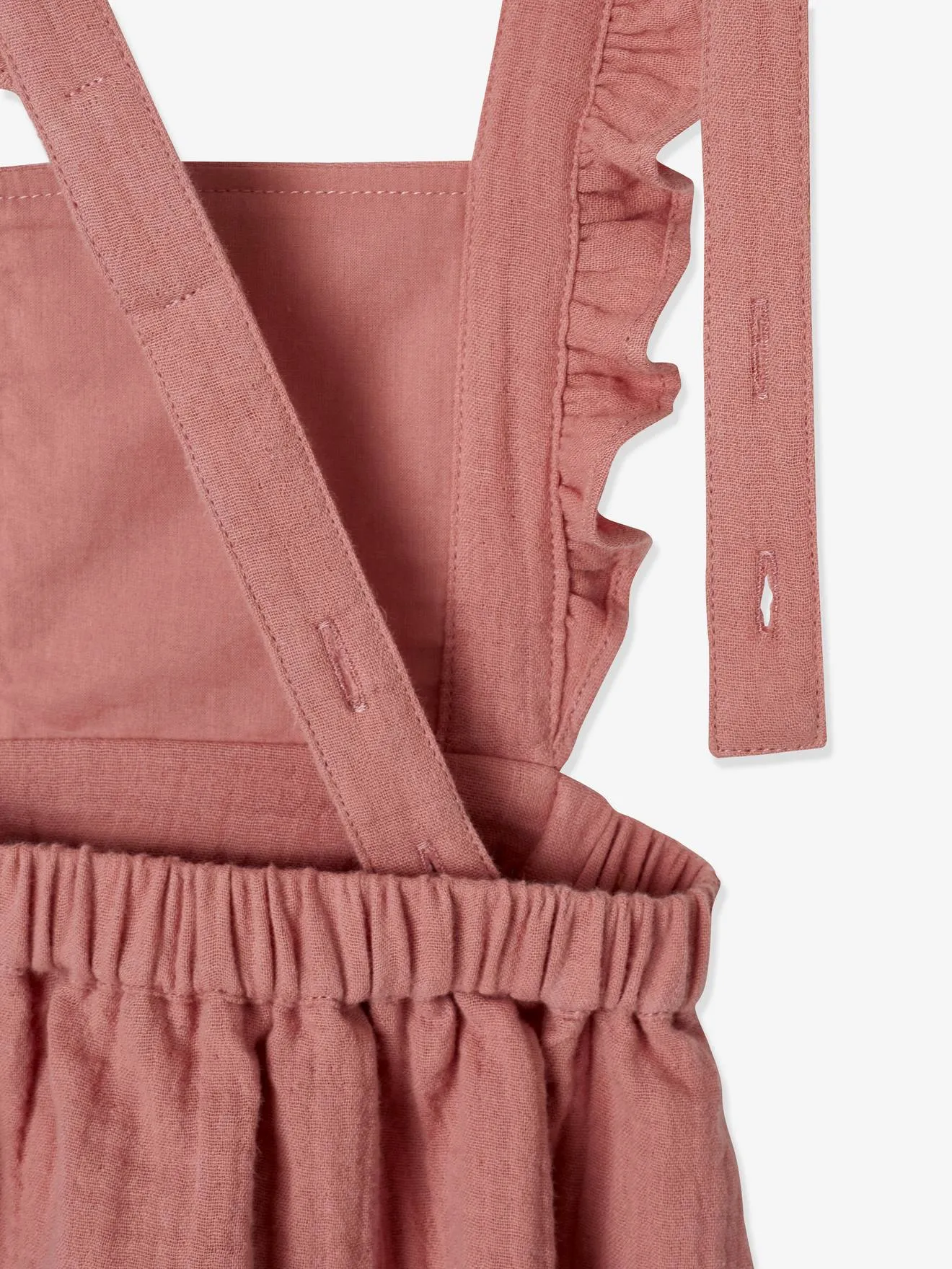 Vestido peto de gasa de algodón, para bebé