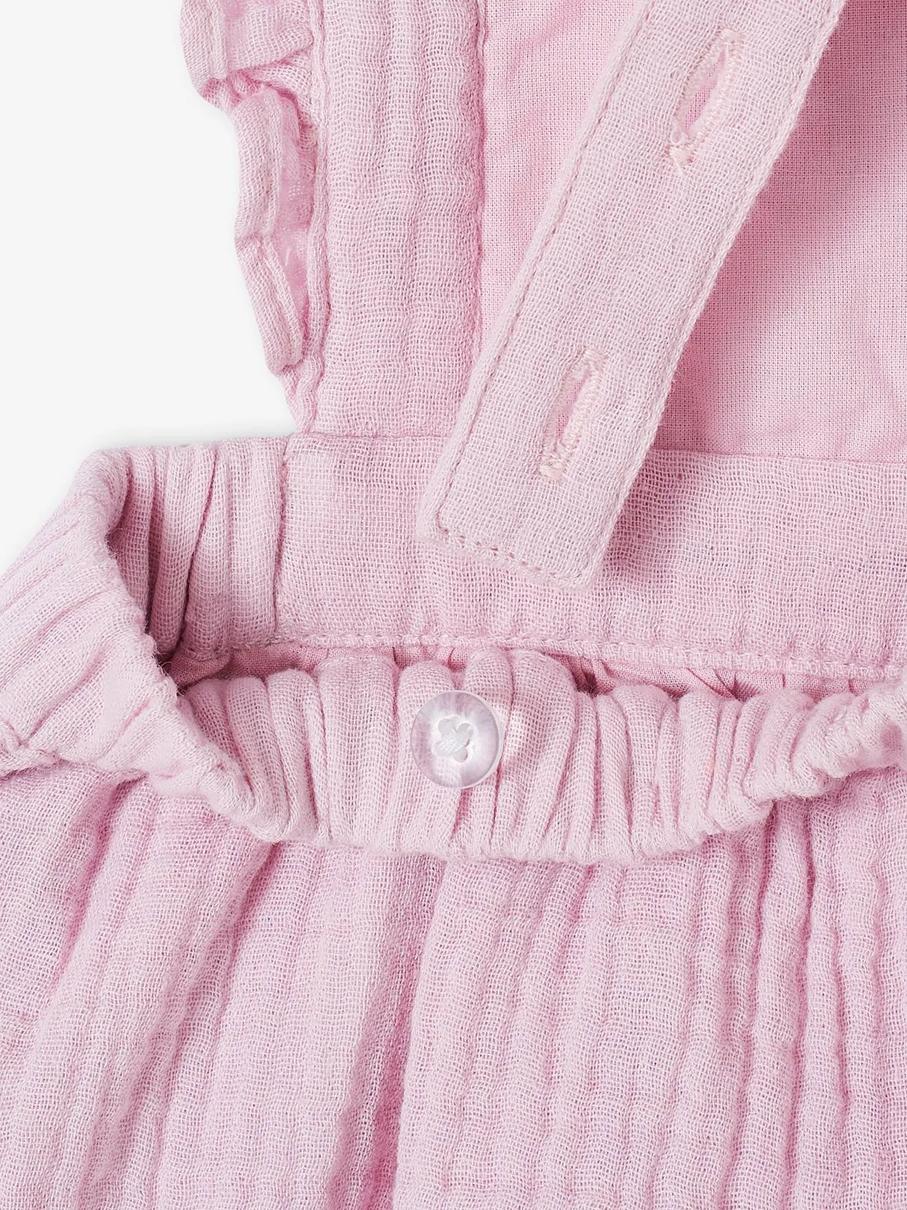 Vestido peto de gasa de algodón, para bebé