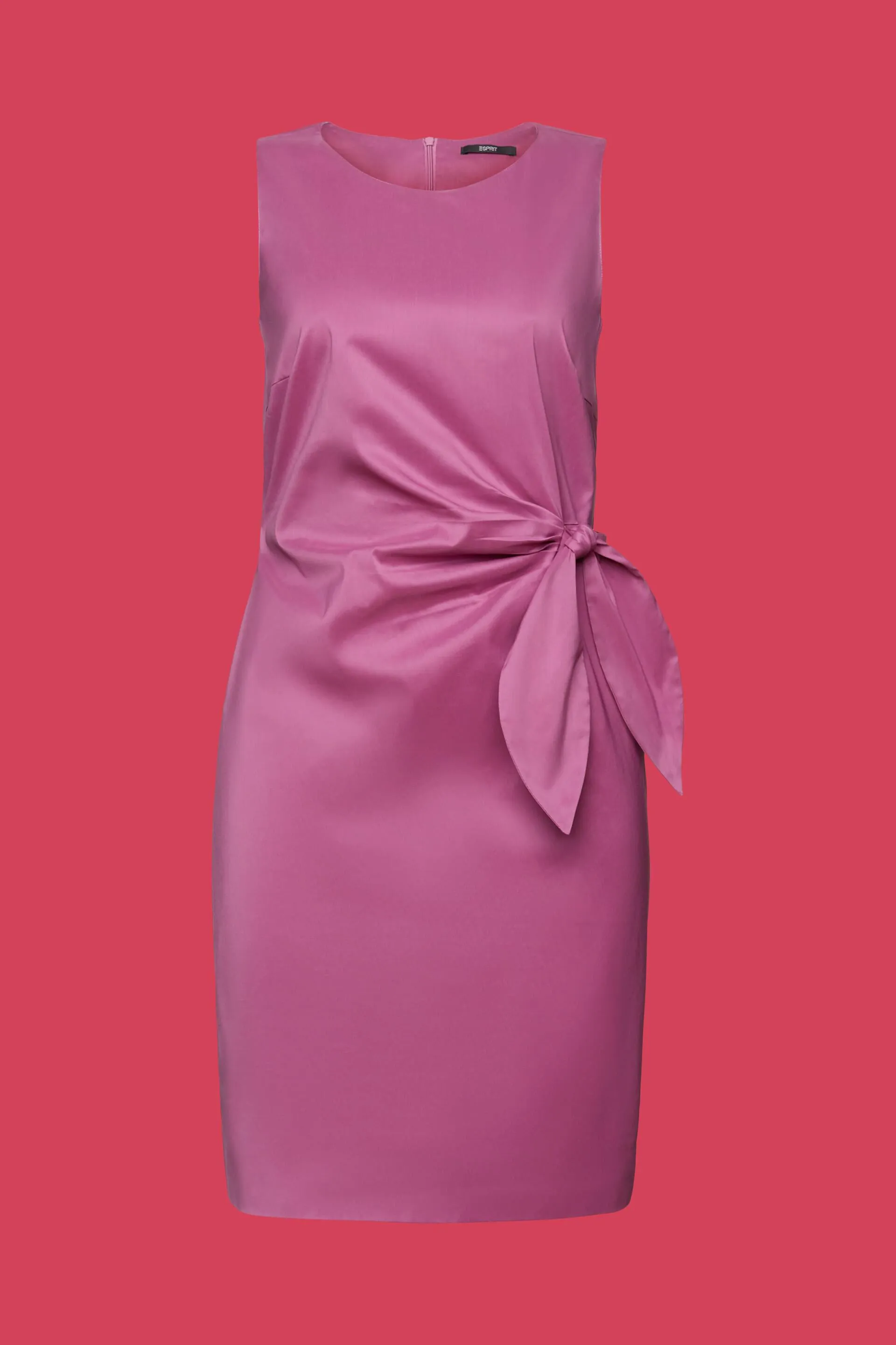 Vestido tubo de gasa con detalle de nudo