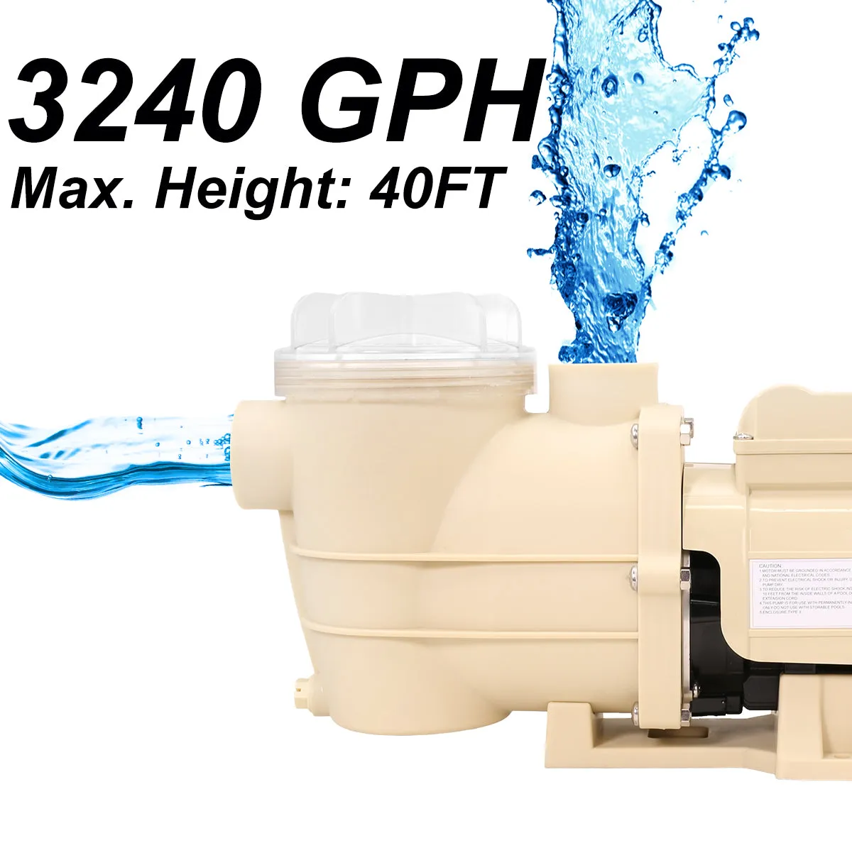 XTREMEPOWERUS 1/2HP HIGHFLO ABOVE GROUND POOL SWIMMING 3240GPH SPA PUMP TIMER