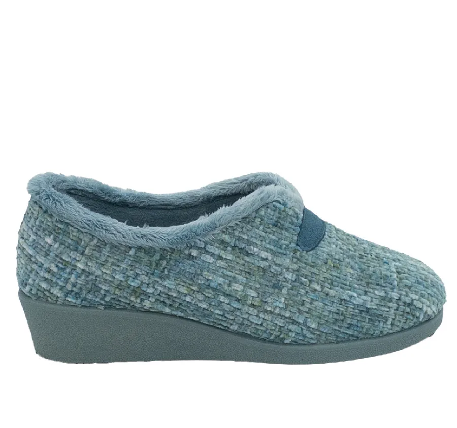 ZAPATILLA GARZÓN 1325.566 PANTUFLA CASA DE MUJER CÓMODA COPETE ABERTURA TOPPINGS TURQUESA 27963
