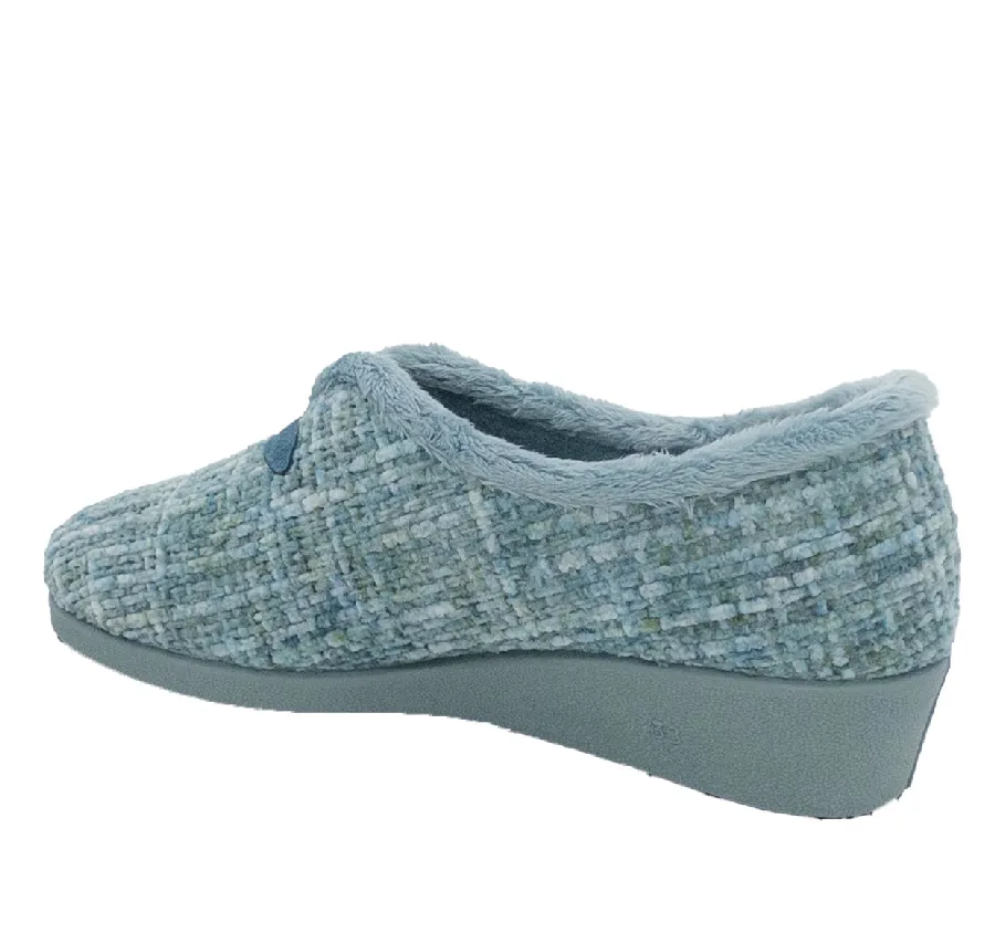 ZAPATILLA GARZÓN 1325.566 PANTUFLA CASA DE MUJER CÓMODA COPETE ABERTURA TOPPINGS TURQUESA 27963