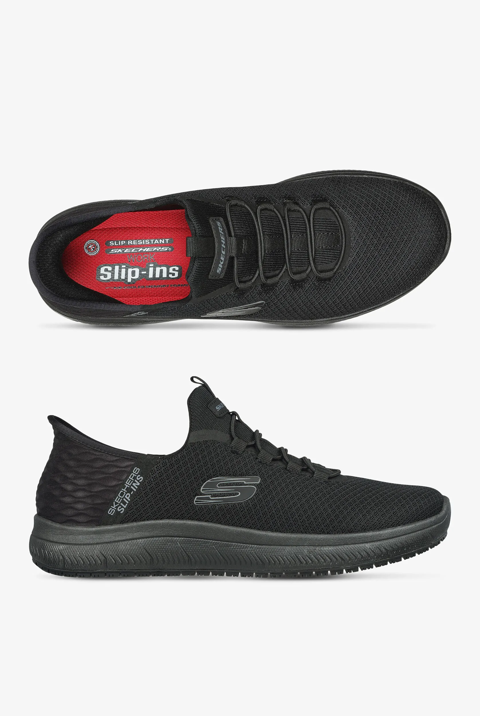 ZAPATILLAS DEPORTIVAS DE ENFERMER&IACUTE;A SKECHERS WORK SLIPINS SUMMITS SR BLACK PARA HOMBRE